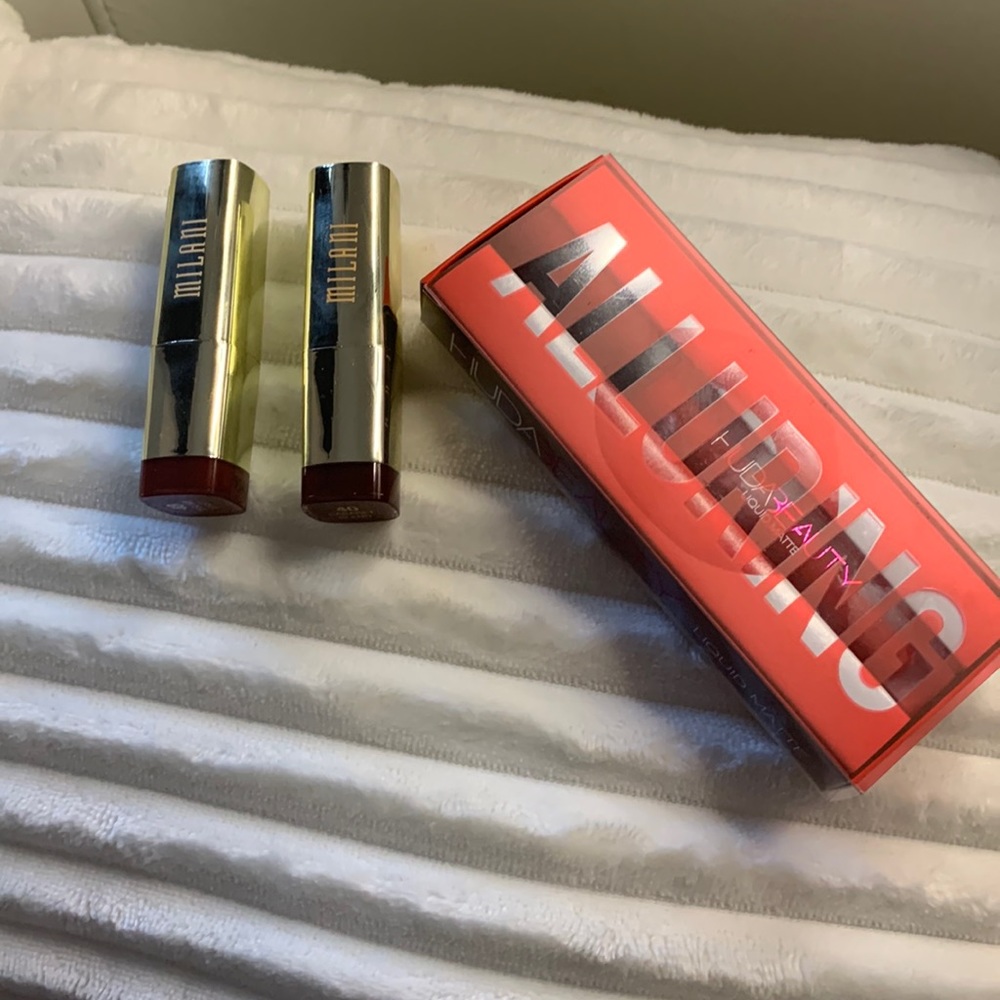 Huda Beauty and Milani full size lip bundle